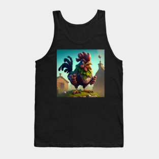 Funny Farm Crazy Rooster Tank Top